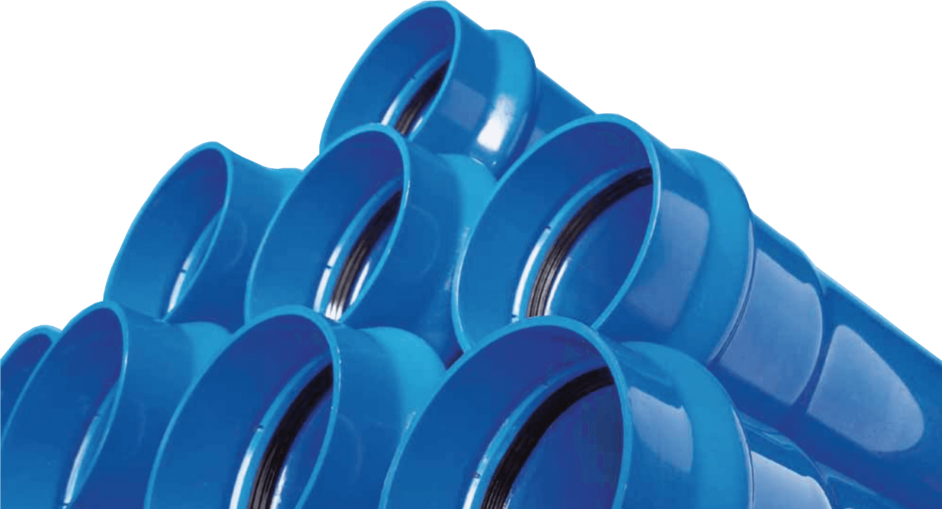 Stacked Blue P V C Pipes PNG