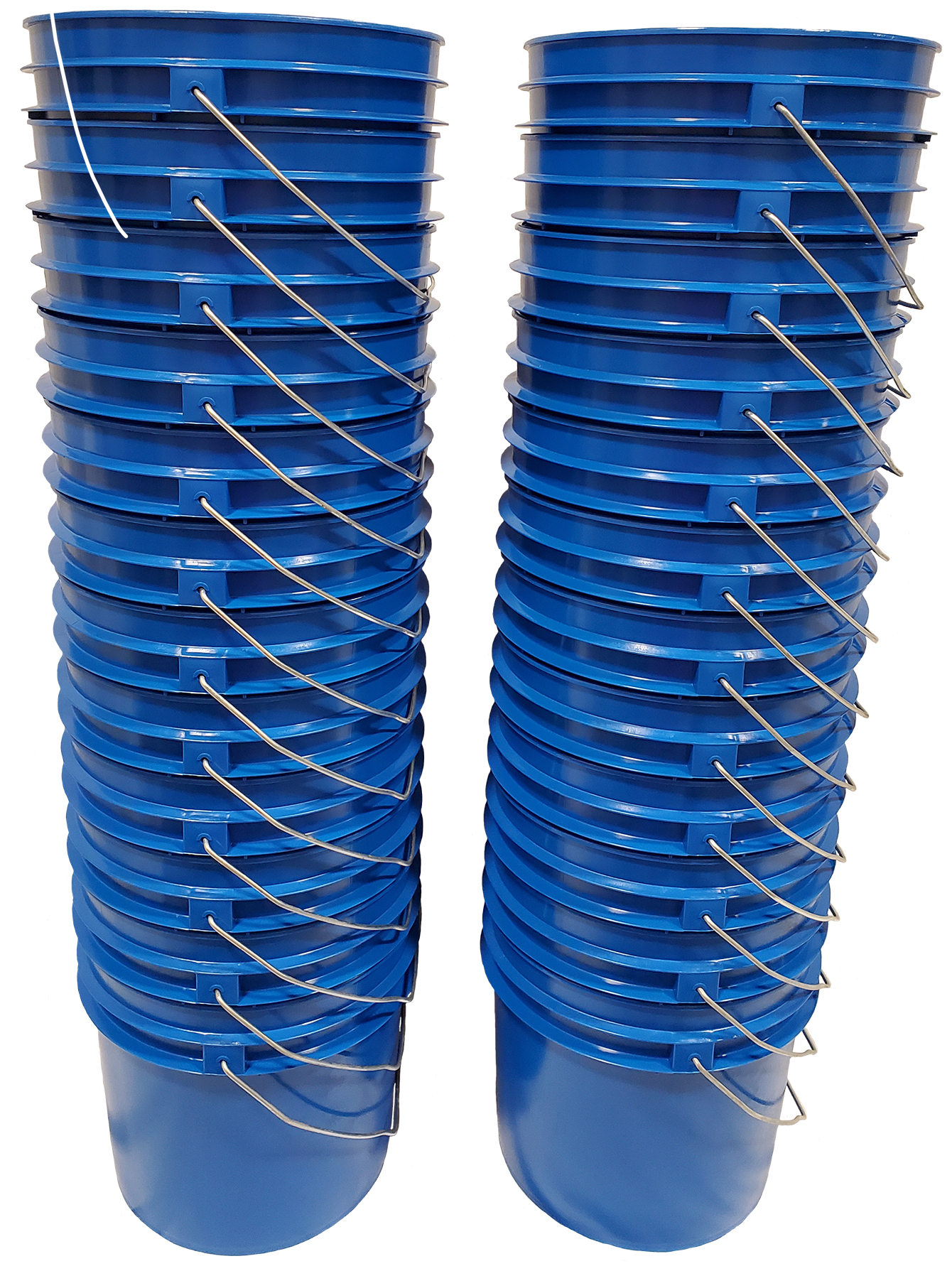 Stacked Blue Plastic Buckets PNG