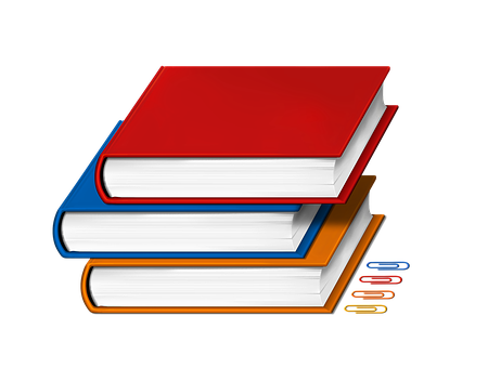 Stacked Books Black Background PNG