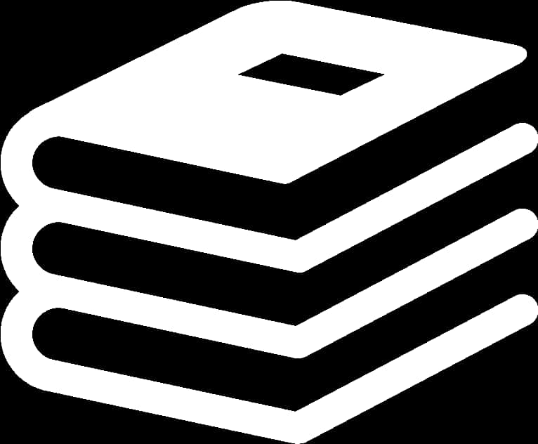 Stacked Books Icon Blackand White PNG