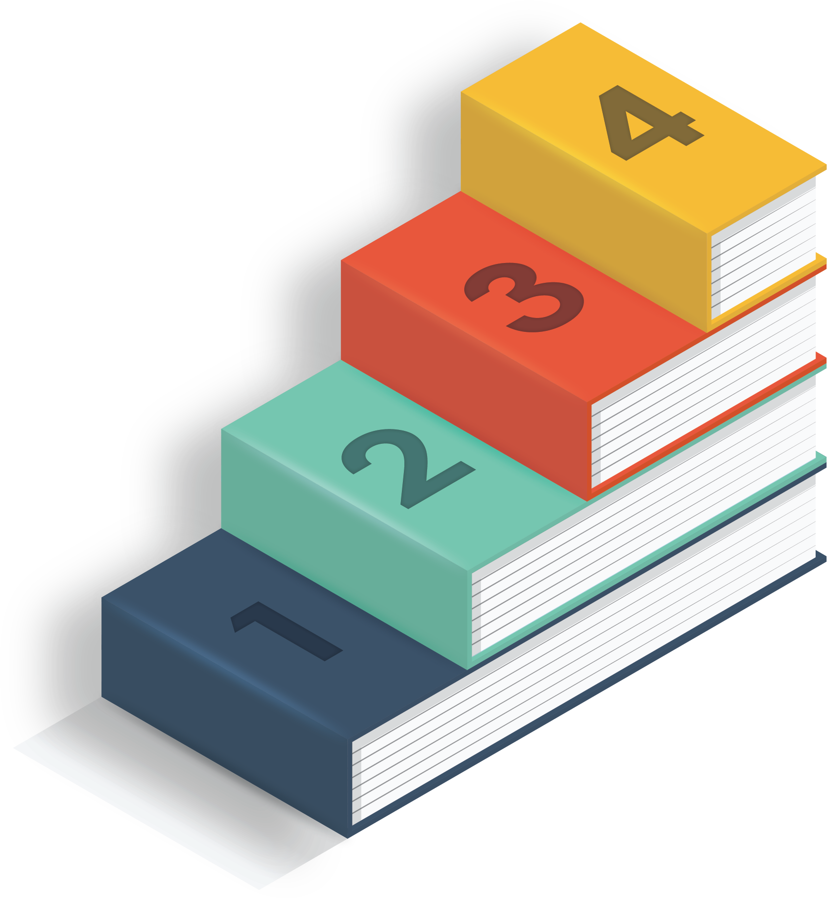 Stacked Books Infographic PNG