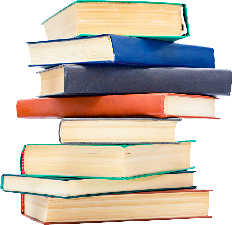 Stacked Books Isolatedon Green Background.png PNG