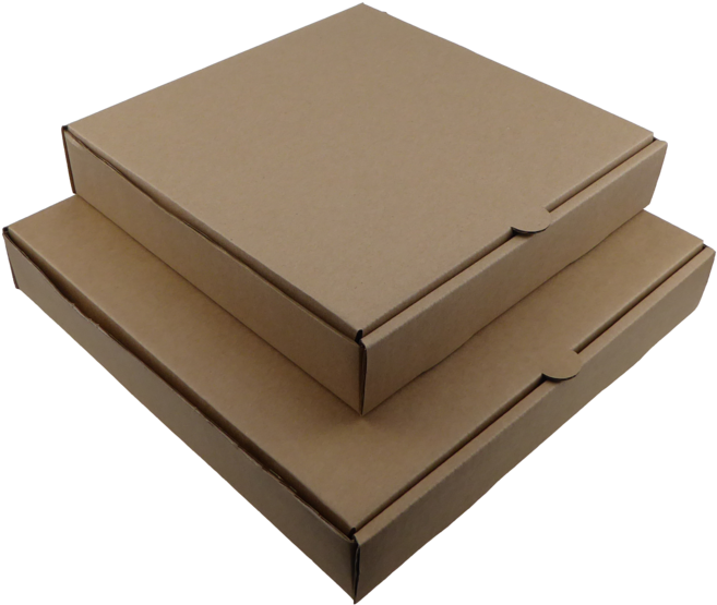 Stacked Brown Pizza Boxes PNG