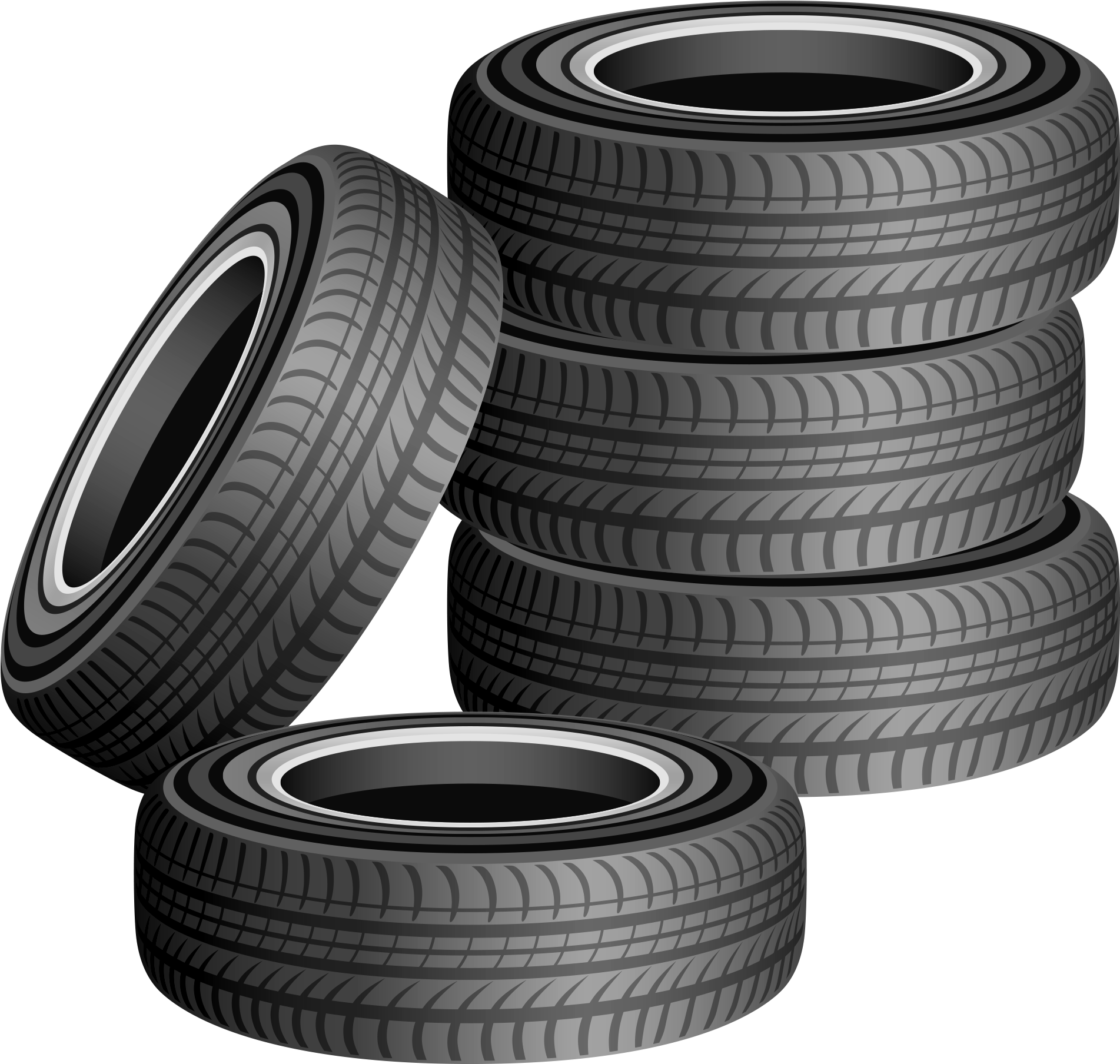 Stacked Car Tyres Illustration PNG