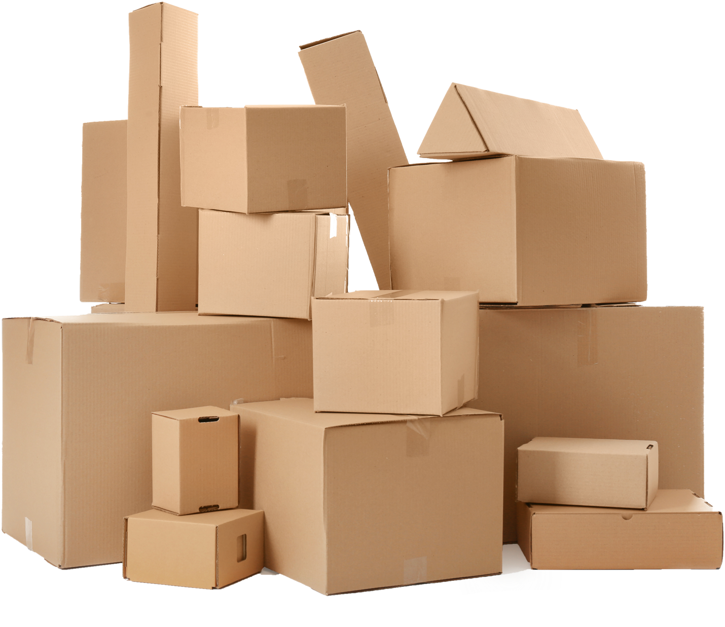 Stacked Cardboard Boxes PNG