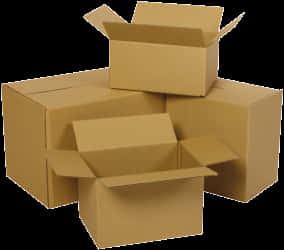 Stacked Cardboard Boxes PNG