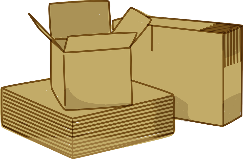 Stacked Cardboard Boxes Illustration PNG
