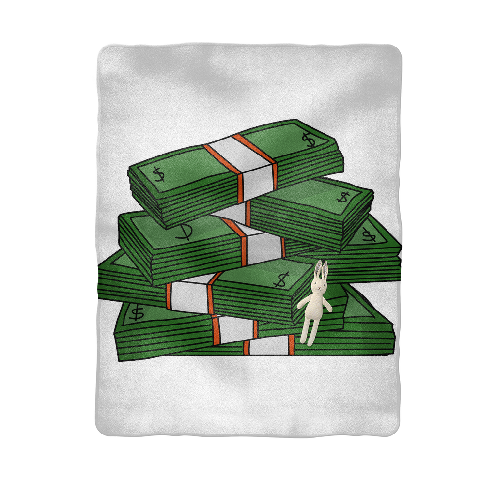 Stacked Cash With Bunny Figurine PNG