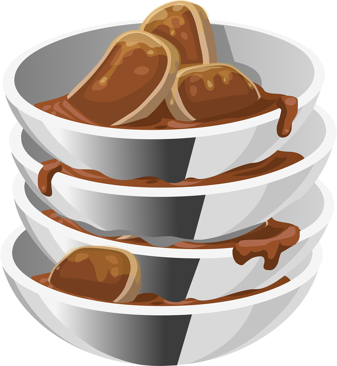 Stacked Chocolate Covered Pancakes PNG