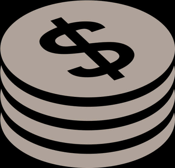 Stacked Coins Dollar Sign Icon PNG