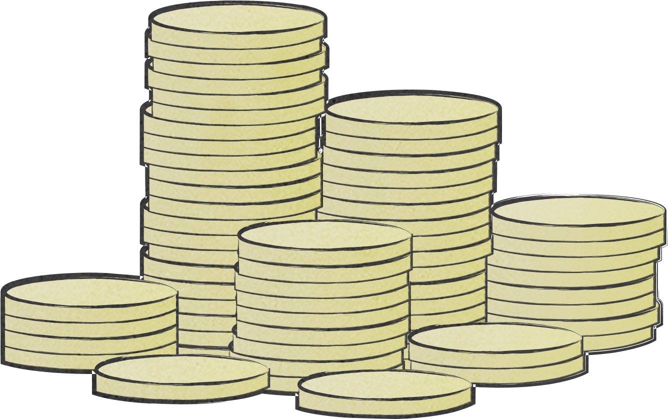 Stacked Coins Illustration PNG