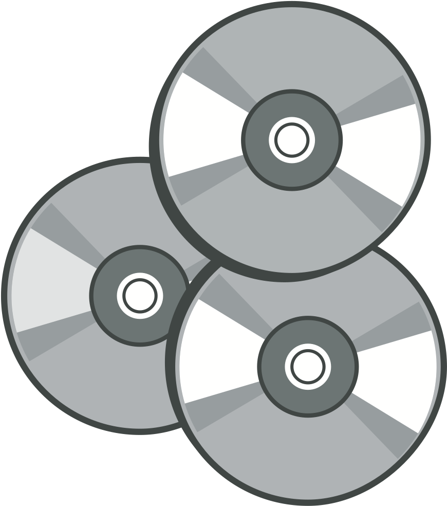 Stacked Compact Discs Illustration PNG