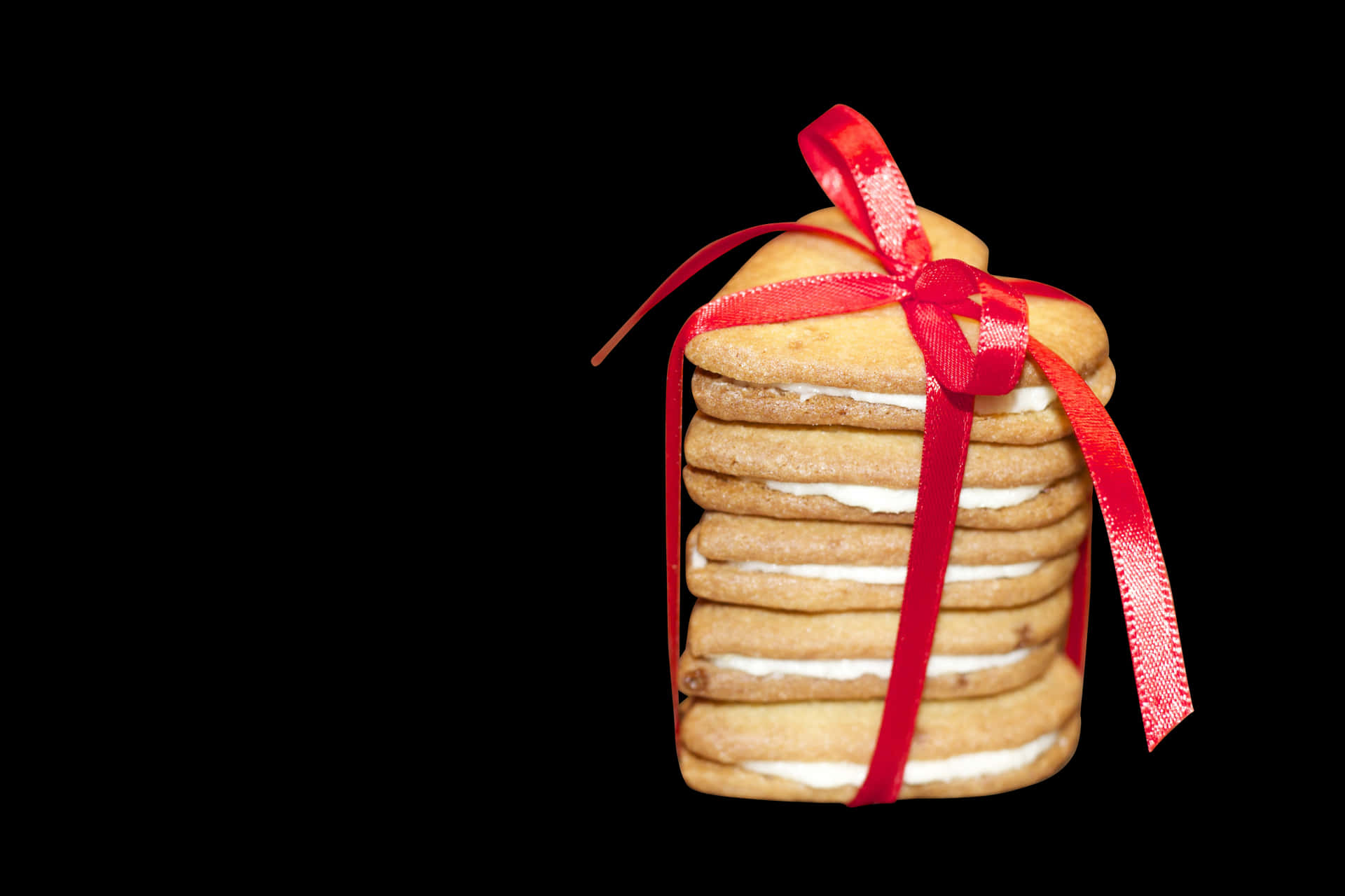 Stacked Cookieswith Red Ribbon PNG