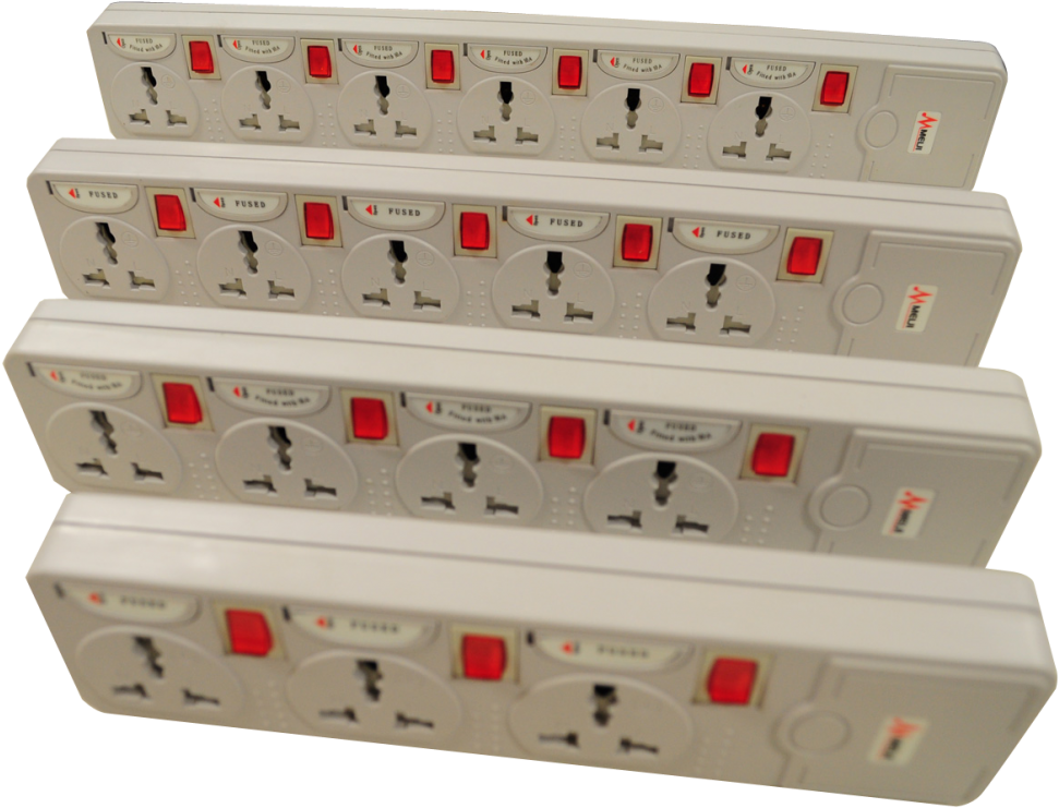Stacked Electrical Power Strips PNG
