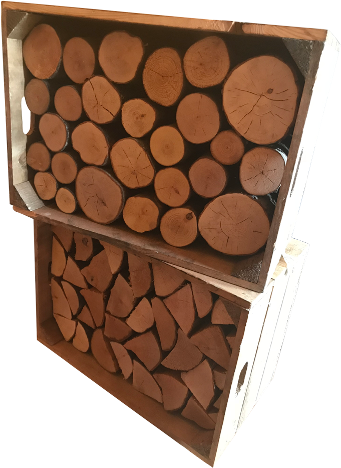 Stacked Firewood Storage Box PNG
