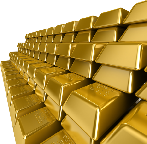 Stacked Gold Bars Background PNG
