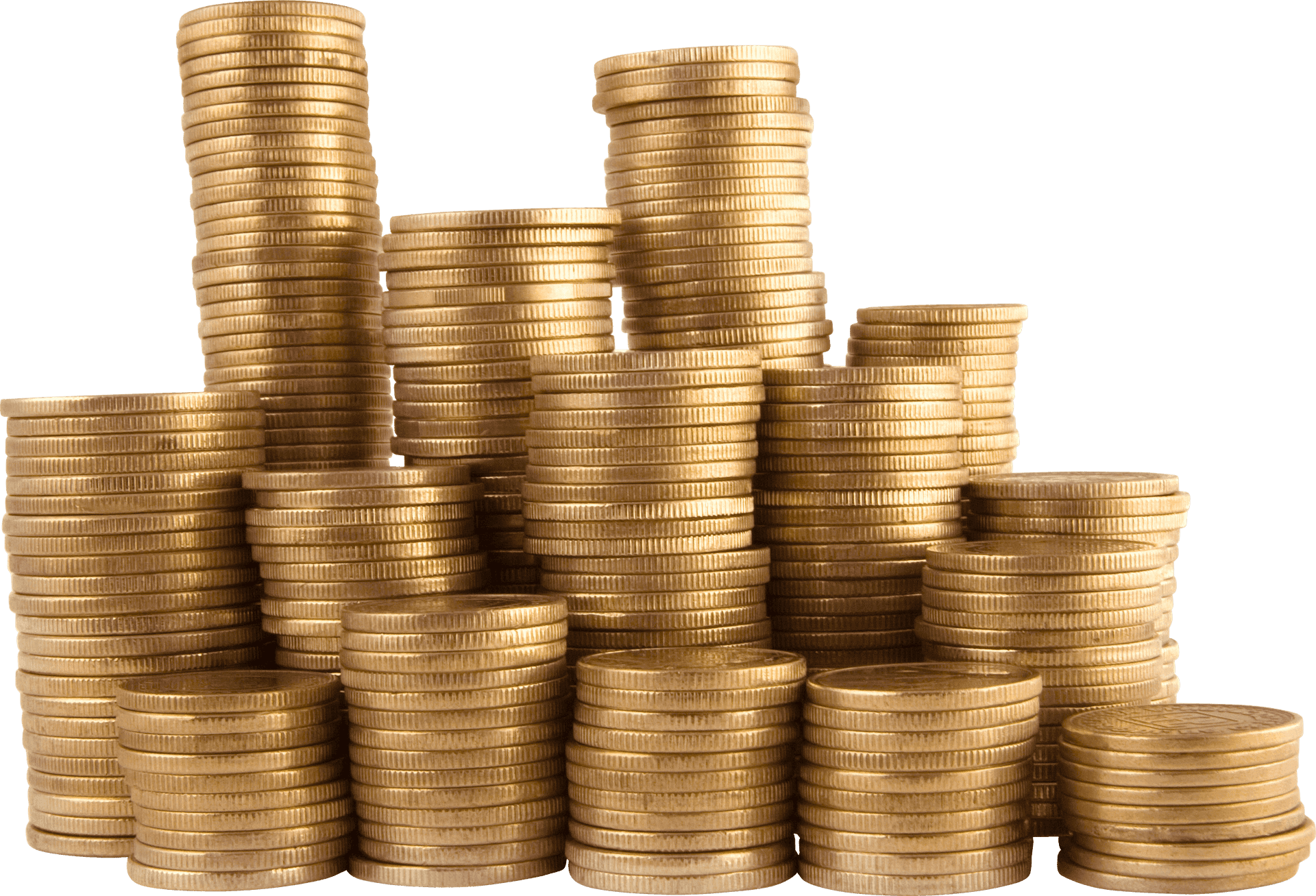 Stacked Gold Coins Treasure PNG