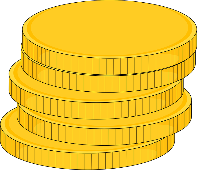 Stacked Gold Coins Vector PNG