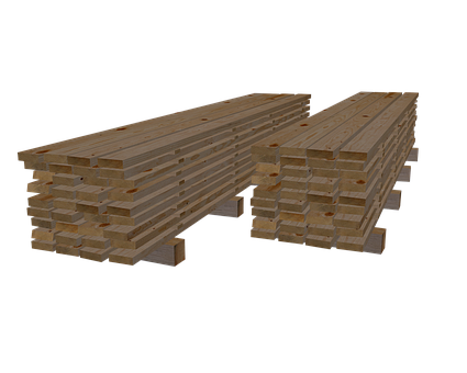 Stacked Lumber Piles3 D Rendering PNG