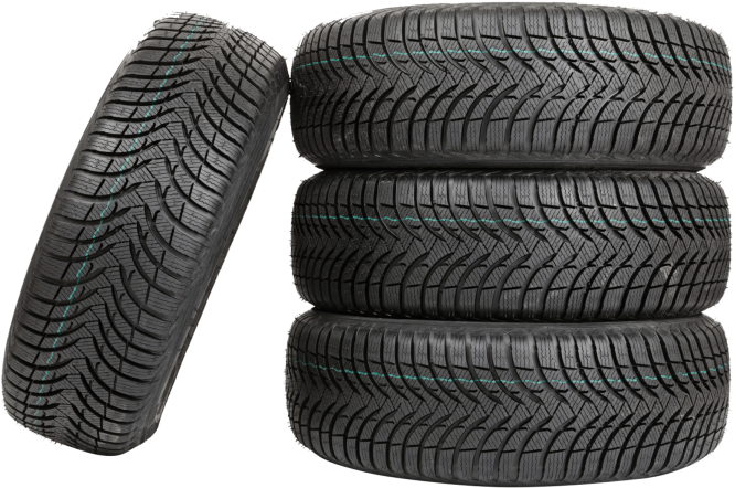 Stacked New Car Tires PNG
