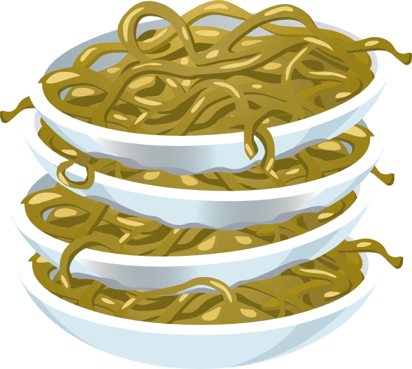Stacked Noodle Bowls Illustration PNG
