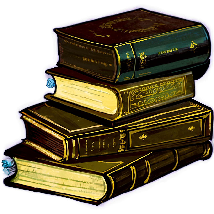 Stacked Old Books Png 06132024 PNG