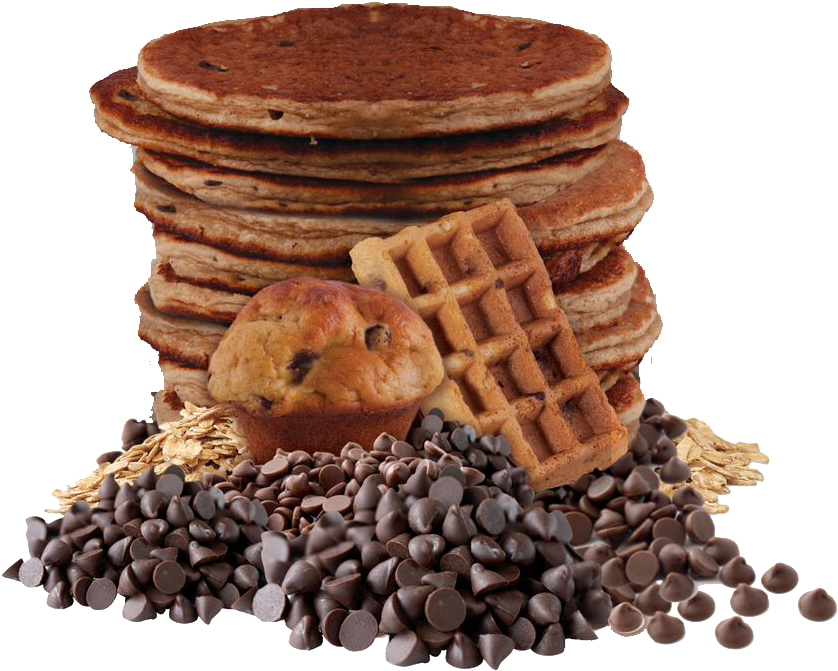 Stacked Pancakesand Chocolate Chips Transparent Background PNG