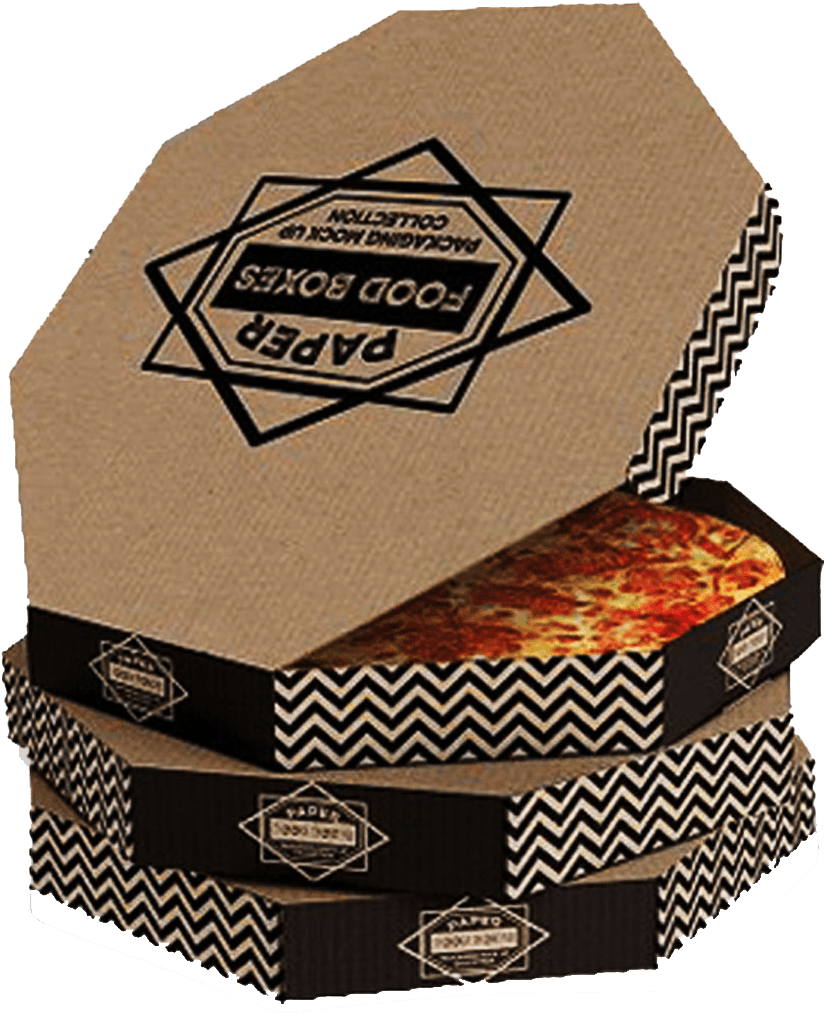 Stacked Pizza Boxeswith One Open PNG