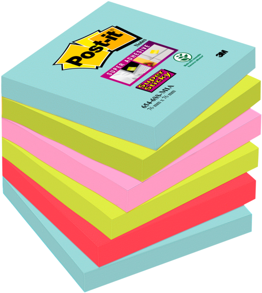 Stacked Postit Notes Multi Color PNG