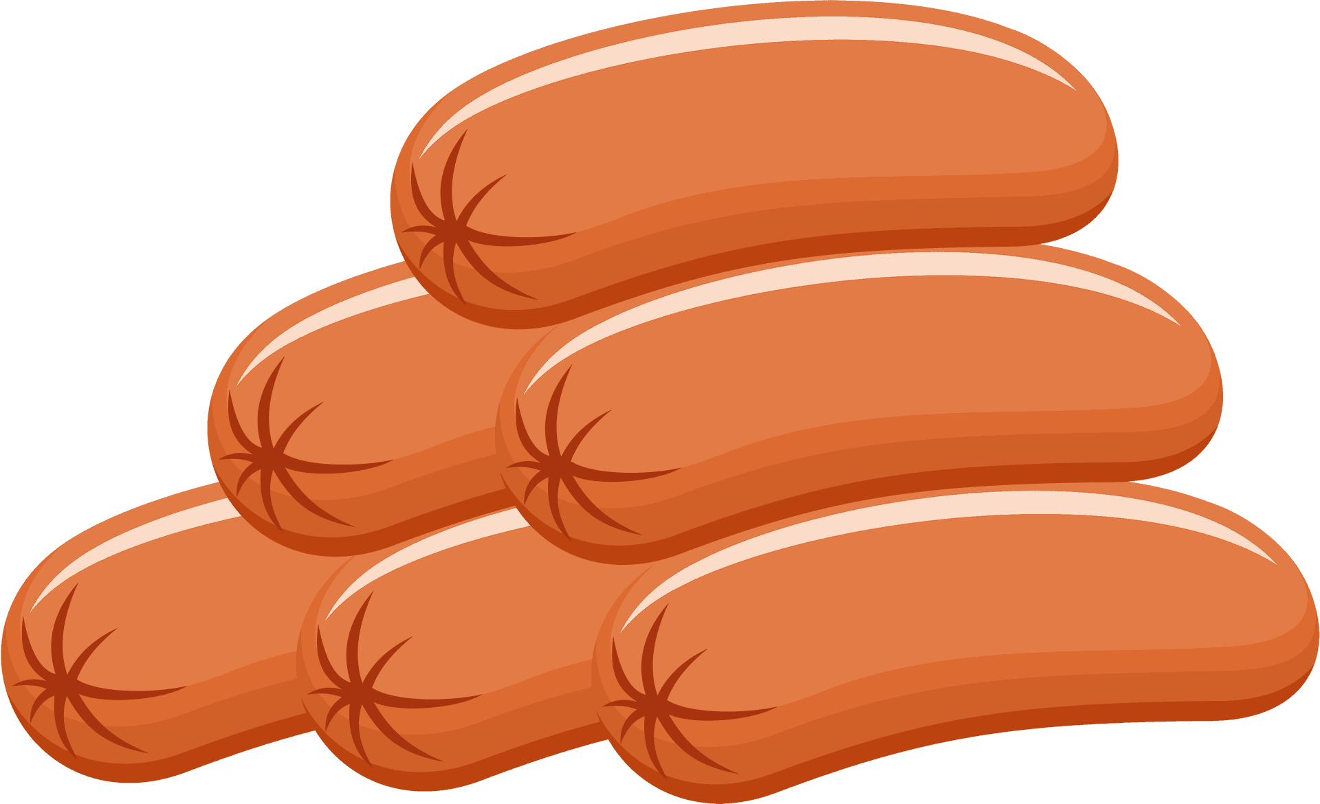 Stacked Sausages Graphic PNG