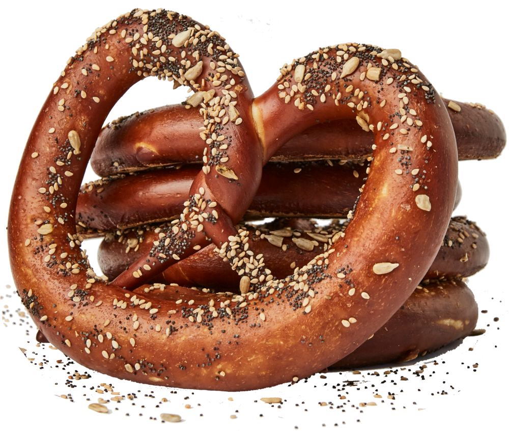 Stacked Sesame Poppyseed Pretzels PNG