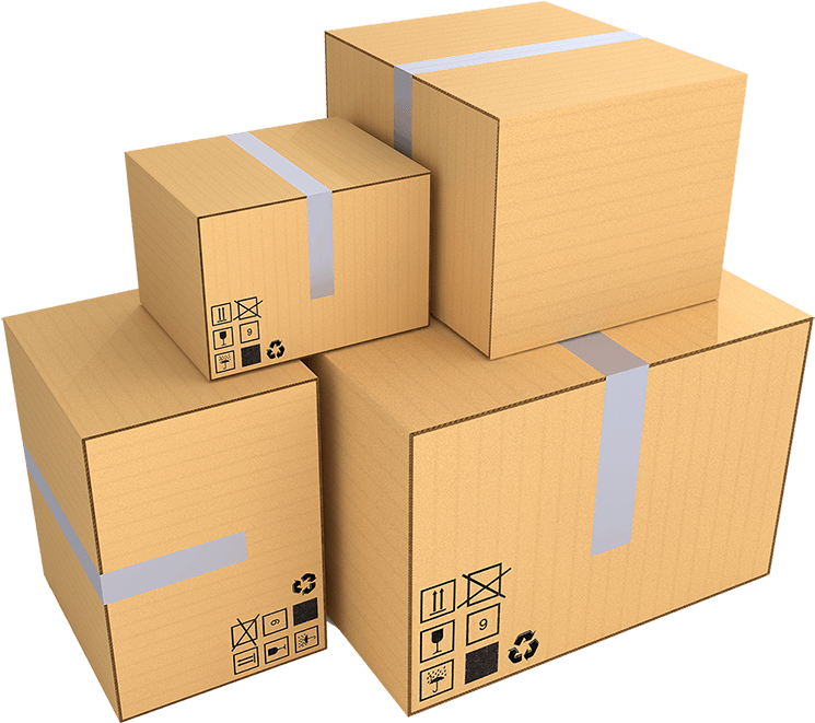 Stacked Shipping Boxes PNG