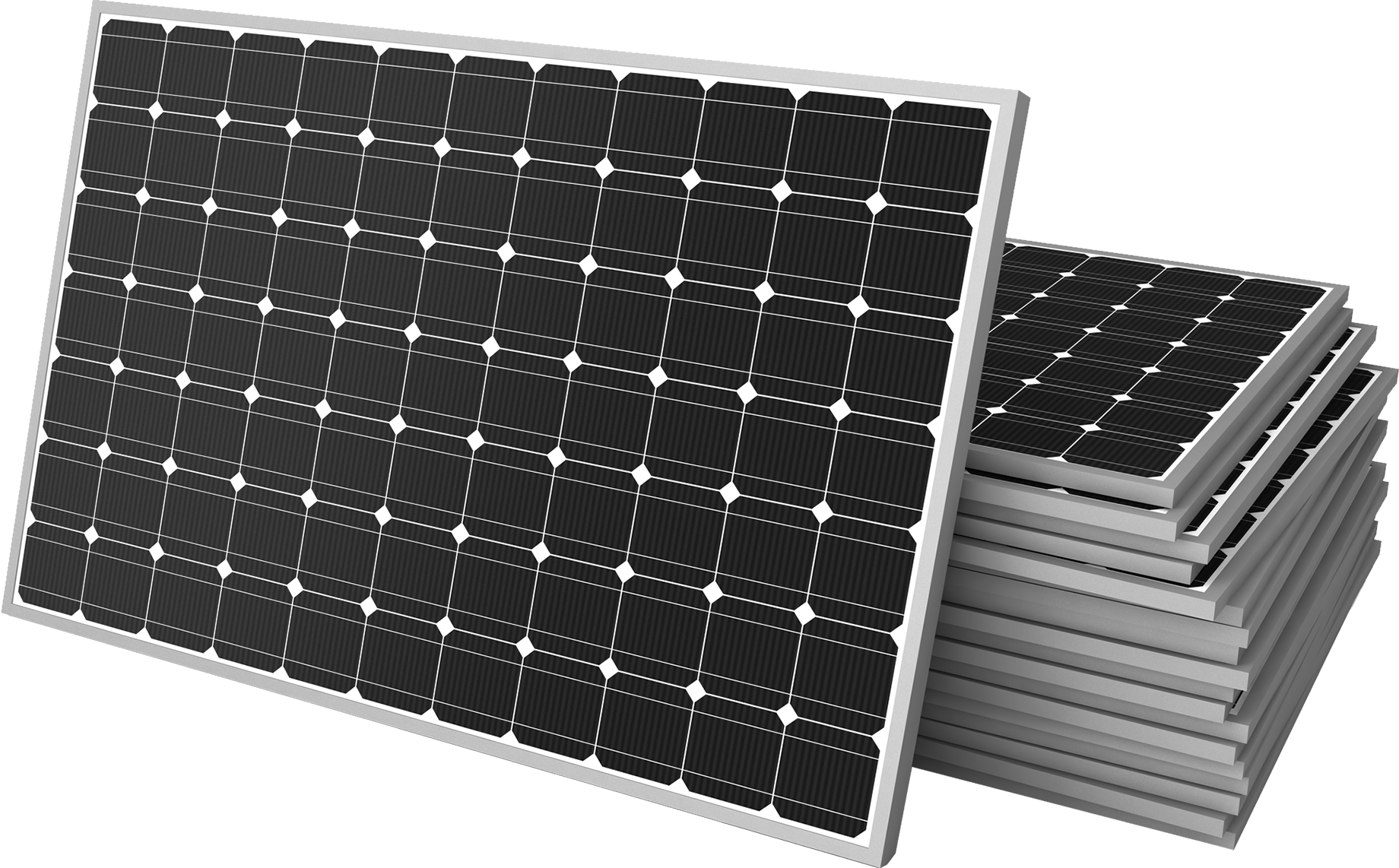Stacked Solar Panels3 D Render PNG