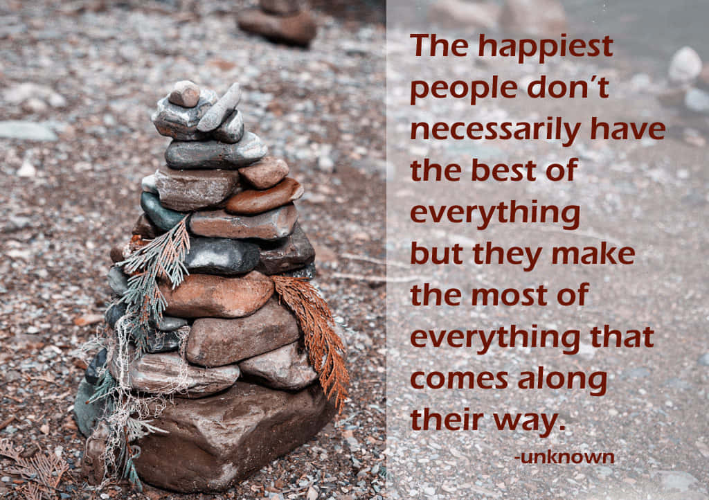 Stacked Stones Happiness Quote Wallpaper