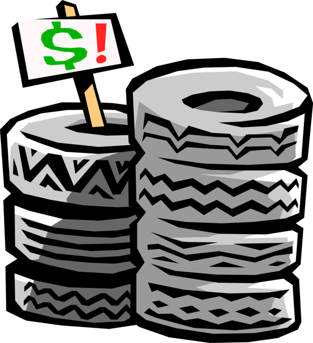 Stacked Tires Sale Sign Clipart PNG