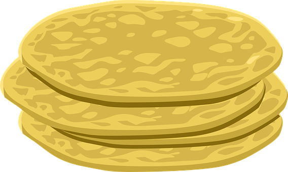 Stackof Golden Pancakes Vector Illustration PNG