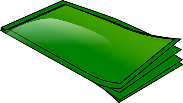 Stackof Green Bills Vector Illustration PNG