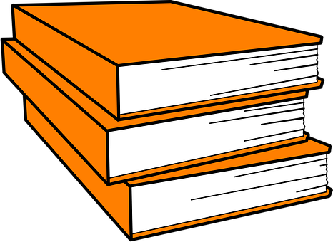 Stackof Orange Books Clipart PNG