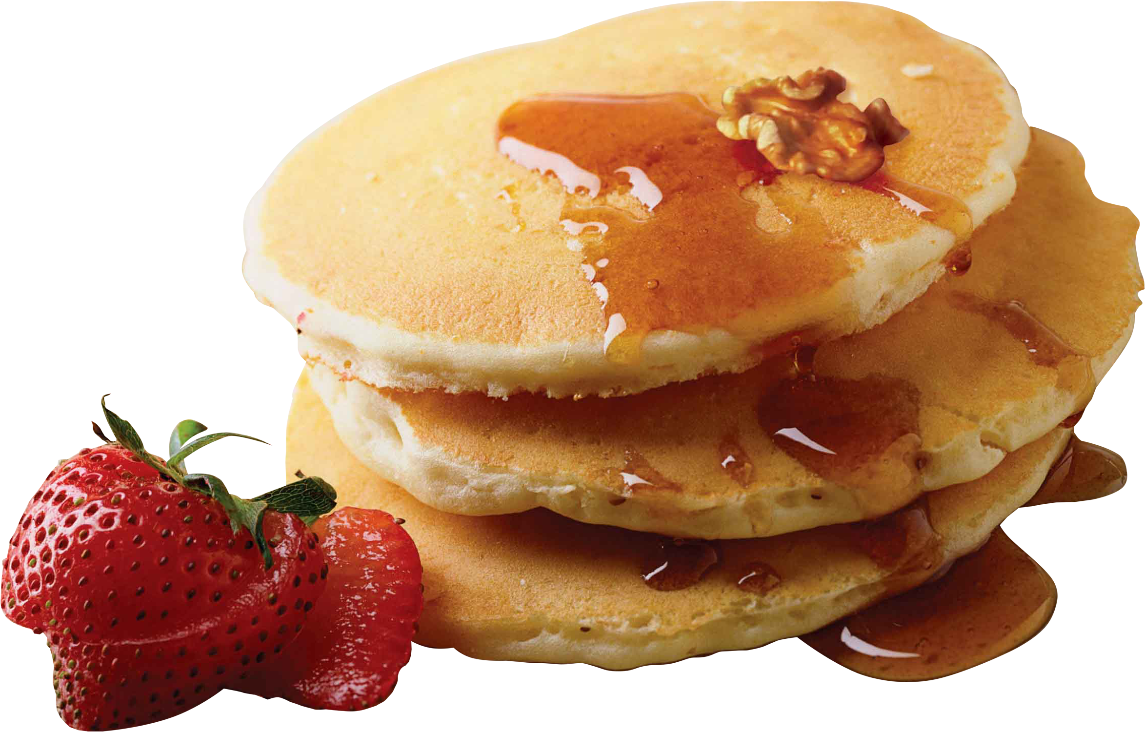 Stackof Pancakeswith Syrupand Strawberry.png PNG