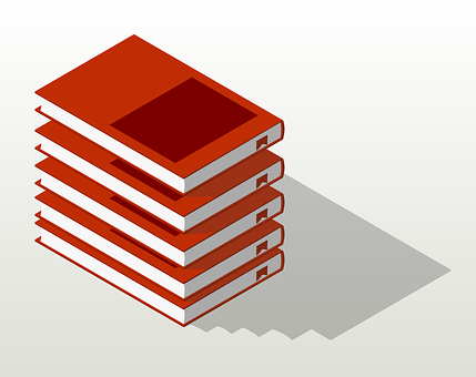 Stackof Red Books Isometric Illustration PNG