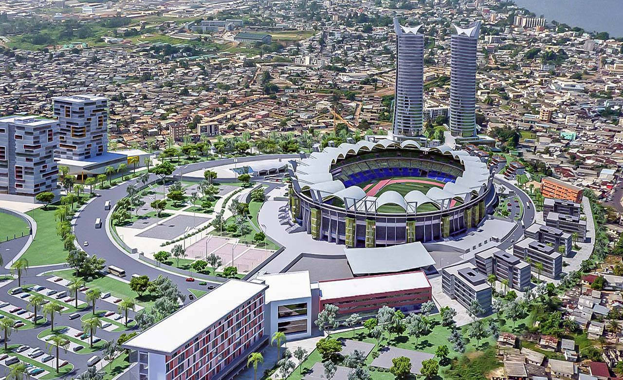 Stade Complexe Omnisport Stadium In Gabon Background