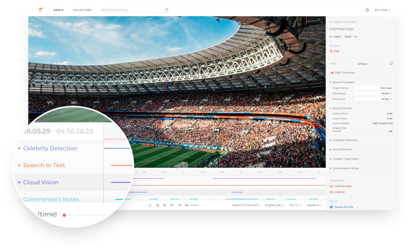 Stadium Video Analysis Interface PNG