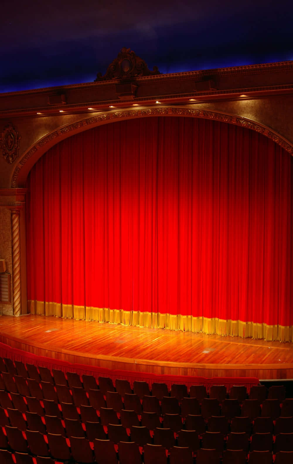 Teaterscenemed Rød Scenetæppe-baggrund.