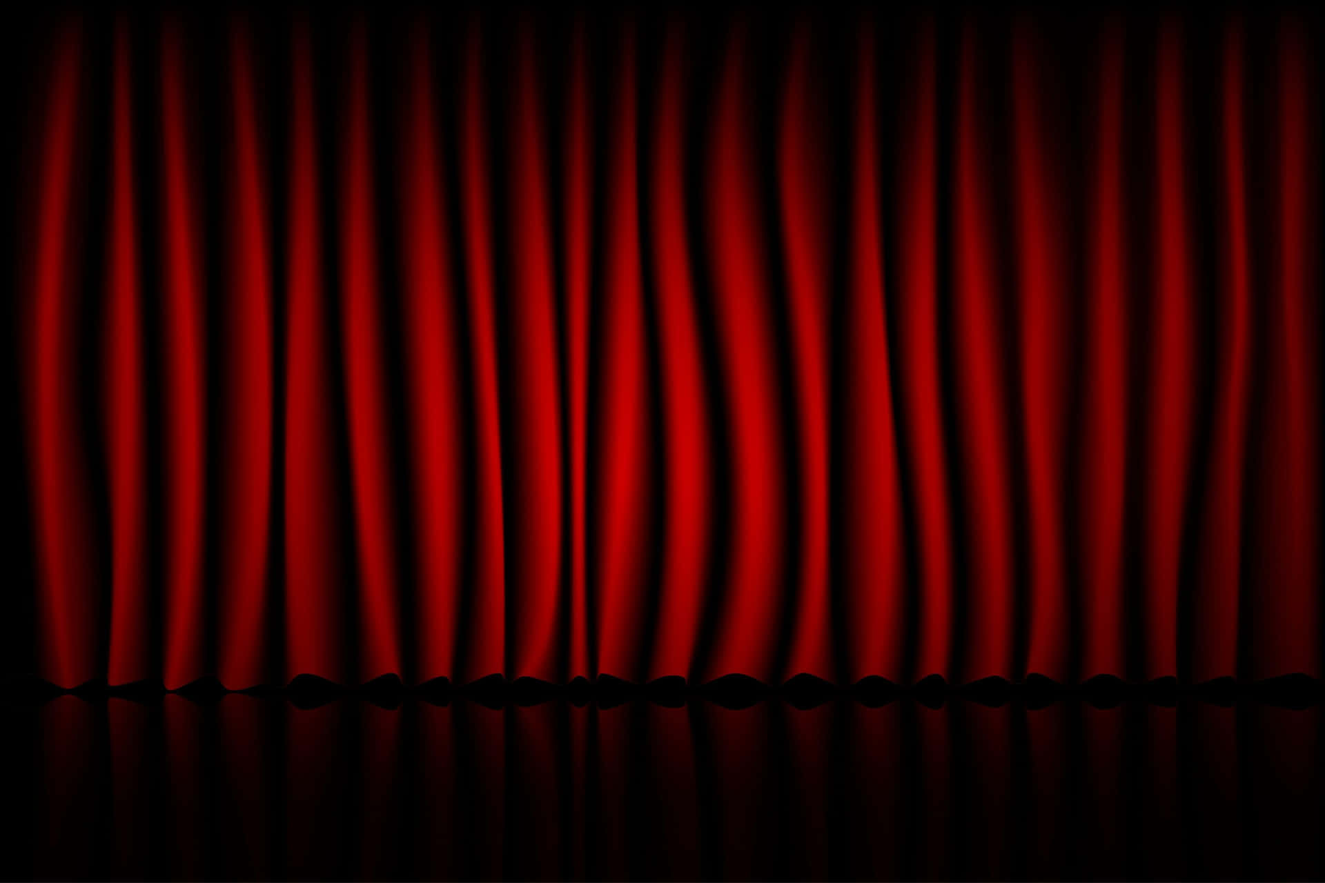 Dynamic Spotlighted Stage with Red Curtain