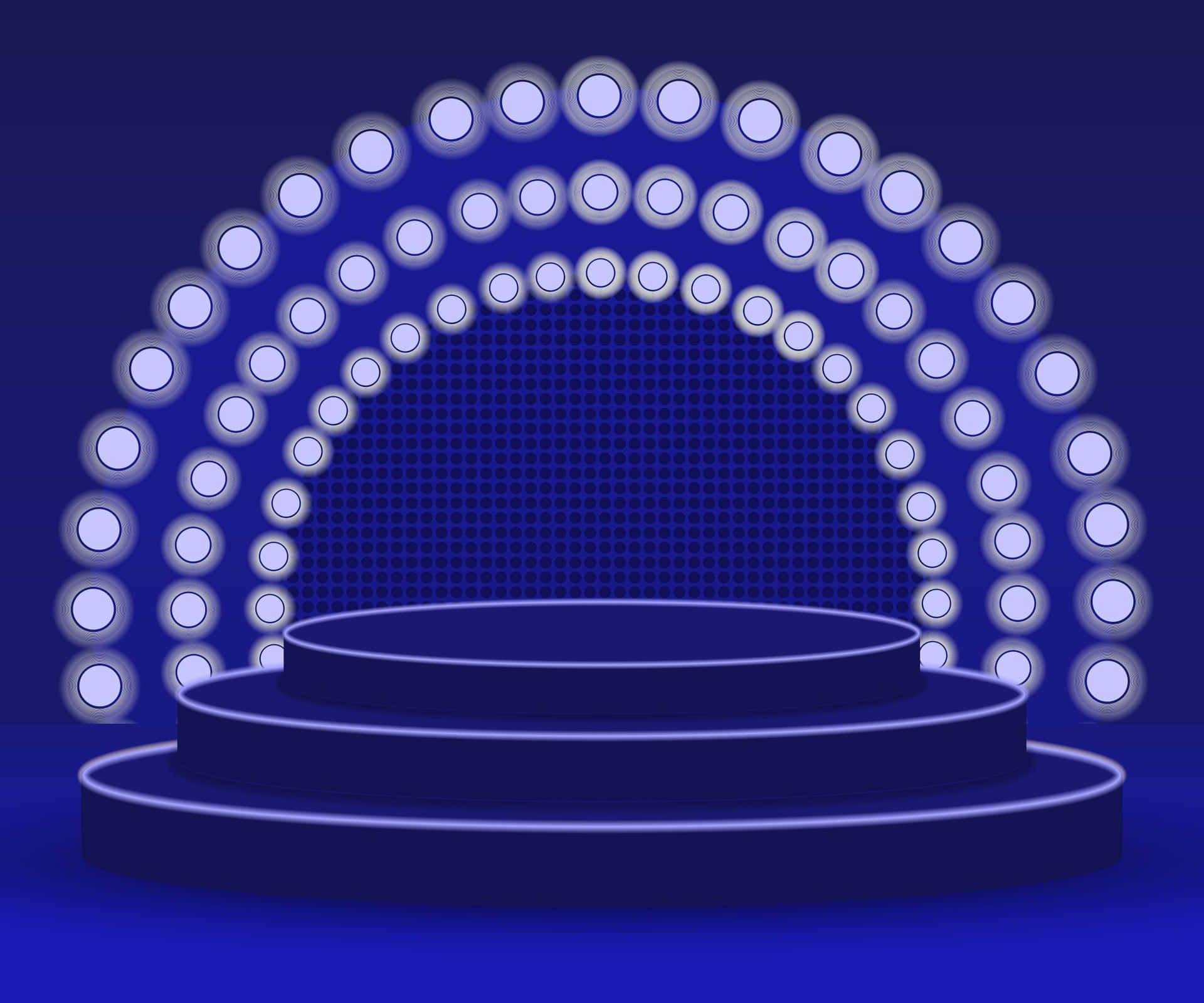 Blue Stage With Arch Lights Background