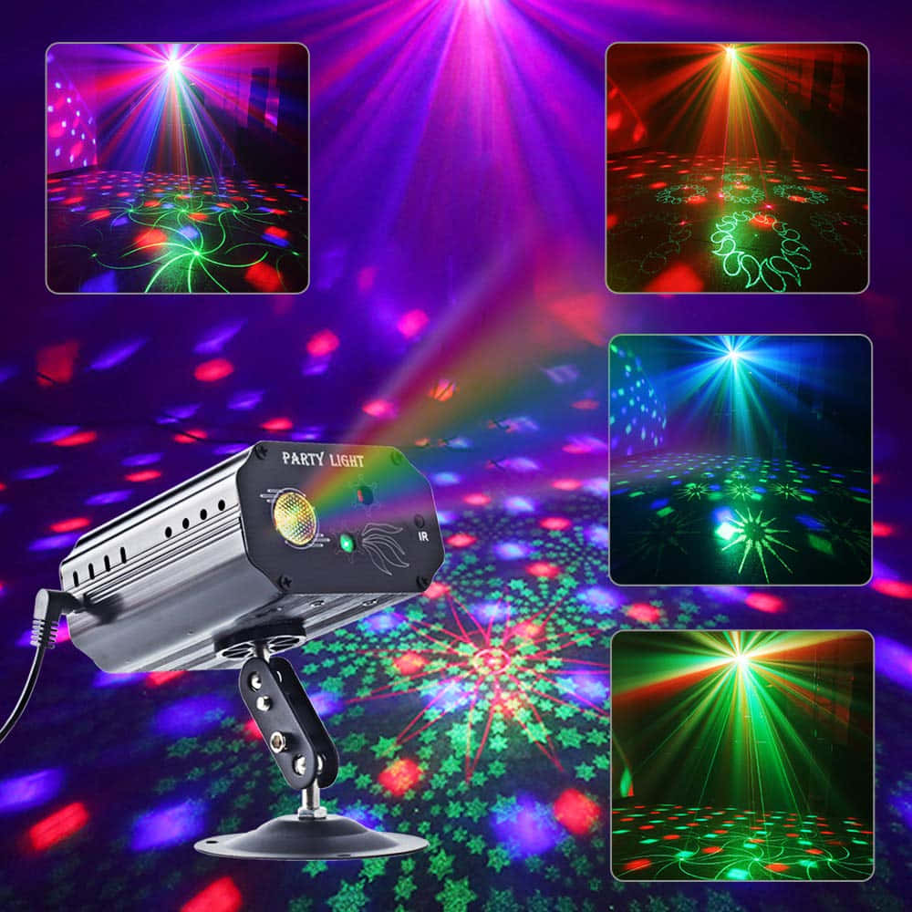 A Dj Projector With Different Colors And Lights