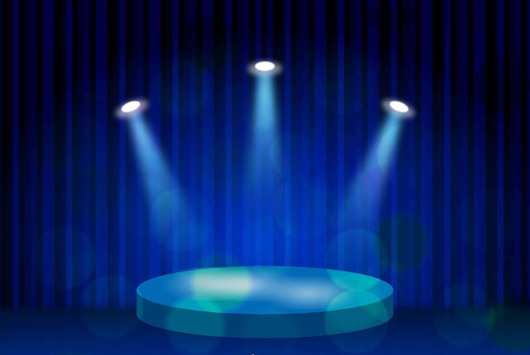 Stage With Spotlights On The Stage Vector