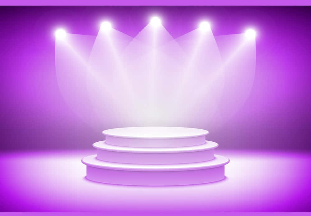 Stage With Spotlights On The Stage Vector Illustration