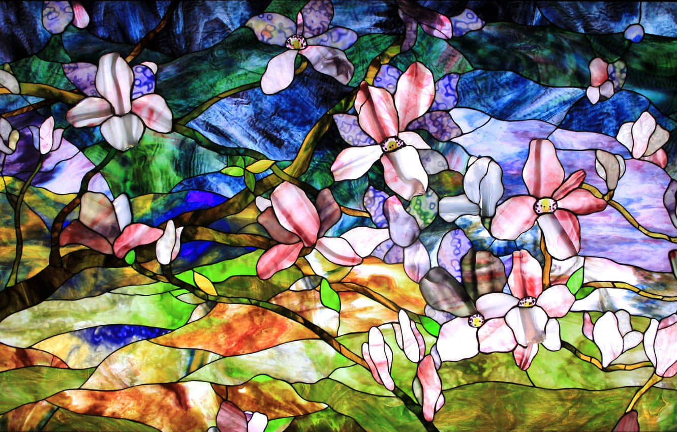 A Multicolored Stained Glass Panel