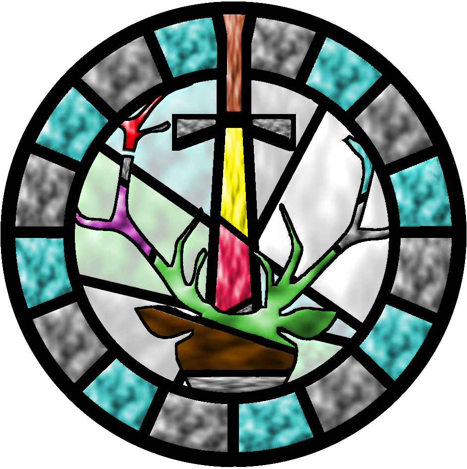 Stained Glass Cross And Dove.png PNG